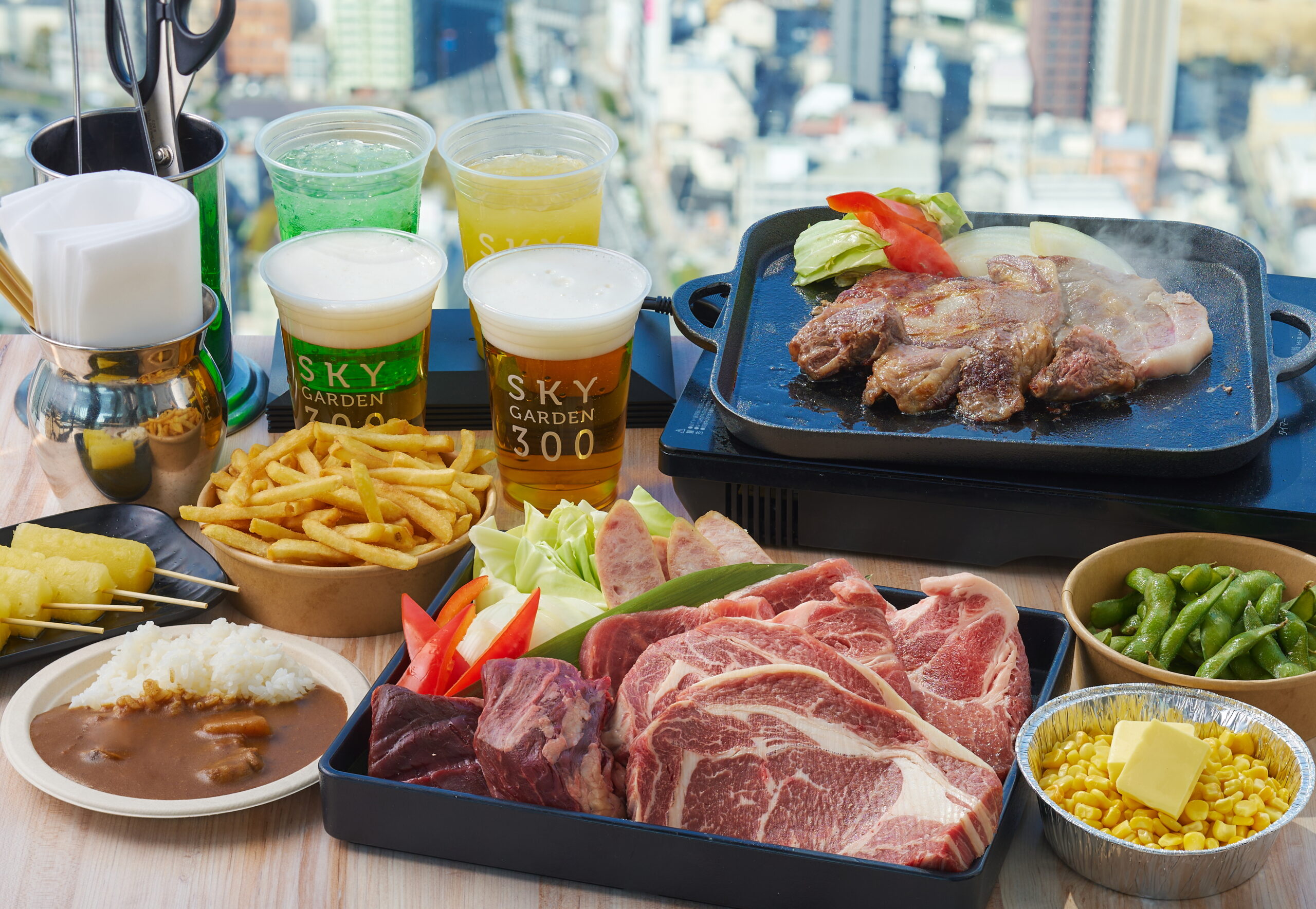 ハルカスでソラメシ 食べるで↑ＢＢＱ