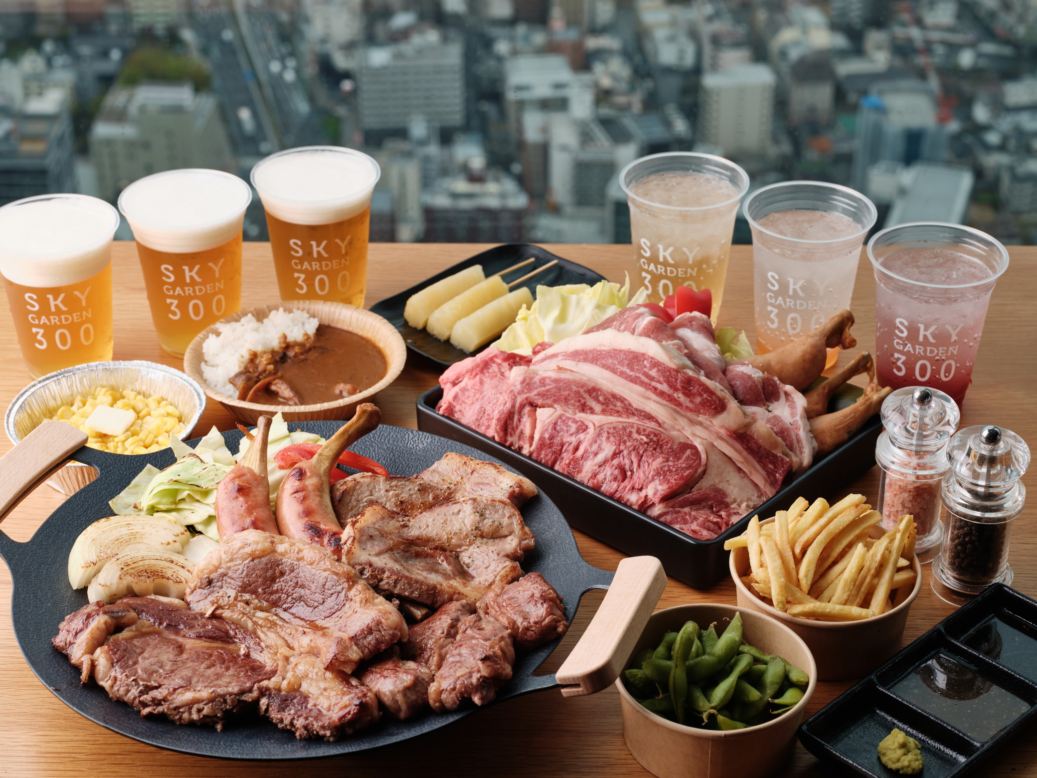ハルカスでソラメシ 食べるで↑BBQ